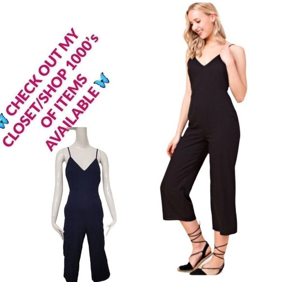 Honey Belle Pants - ‼️‼️MOVING SALE‼️‼️ Honey belle dark blue cropped jumpsuit size medium